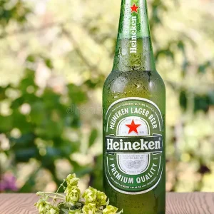 Heineken lager beer bottle